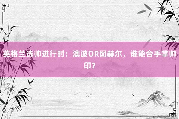 英格兰选帅进行时：澳波OR图赫尔，谁能合手掌帅印？
