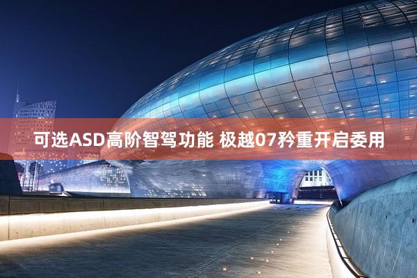 可选ASD高阶智驾功能 极越07矜重开启委用